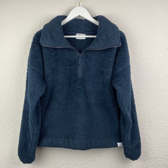 Craghoppers Sweater Womens Medium 8 Blue Fleece Fuzzy 1/4 Zip Pullover - Picture 2 of 11